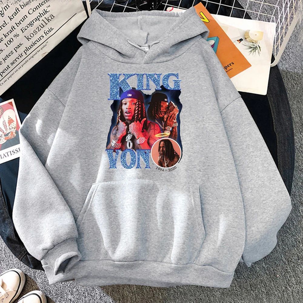 Men's and Women's Cotton Sweatshirt Rapper K-King Von Hoodie