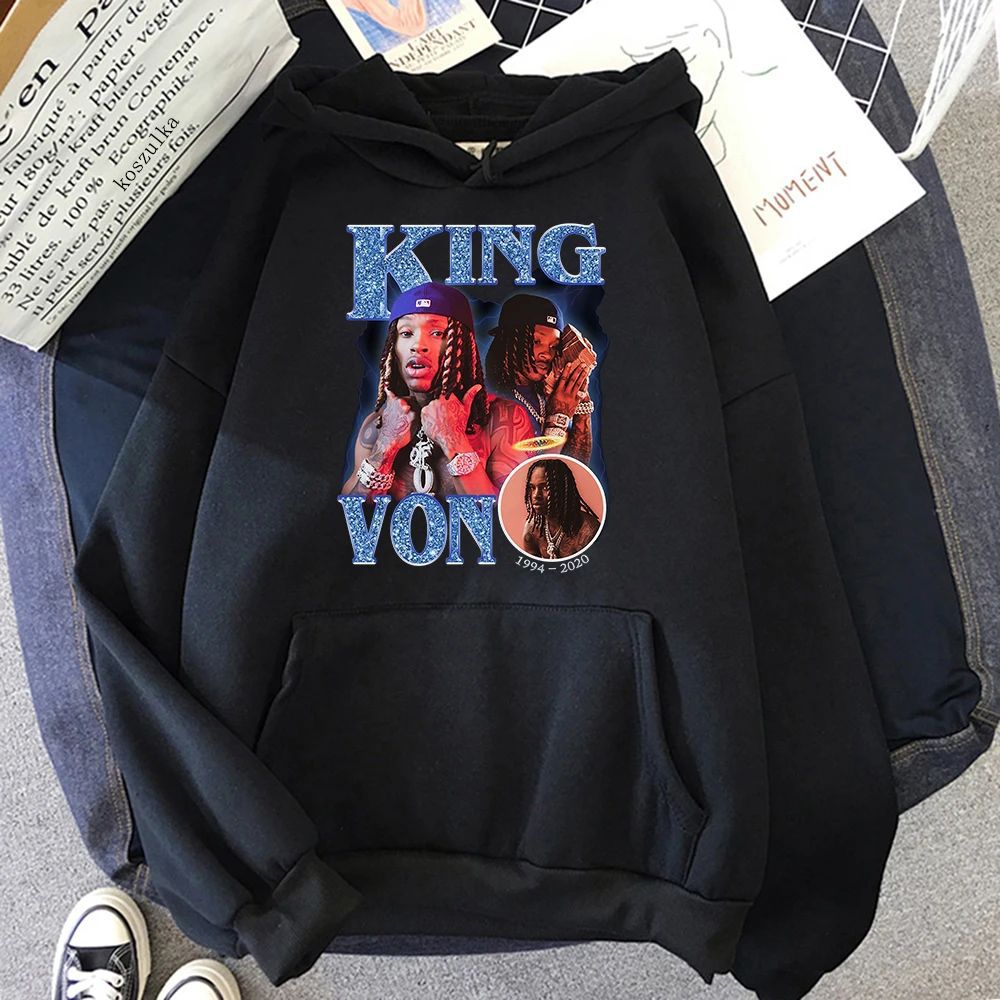 Men's and Women's Cotton Sweatshirt Rapper K-King Von Hoodie